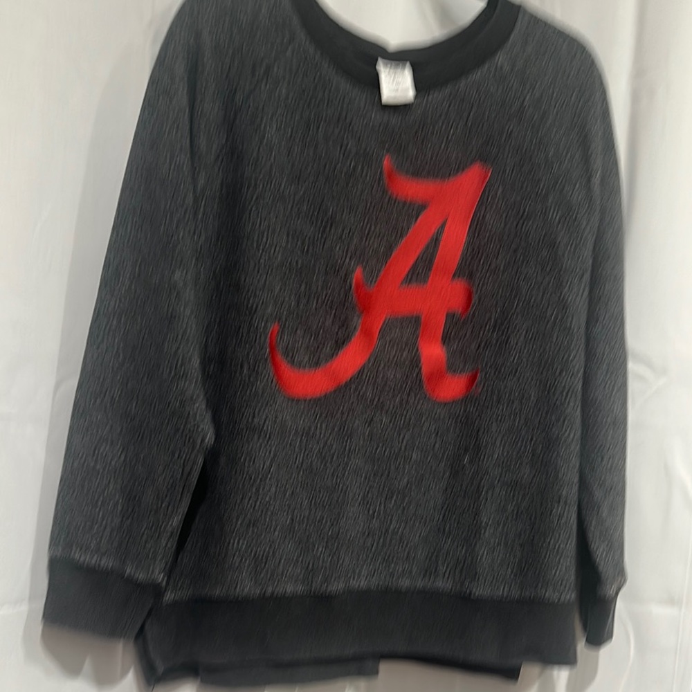 PINK Victoria's Secret Gray and Red Crew Neck Sweater